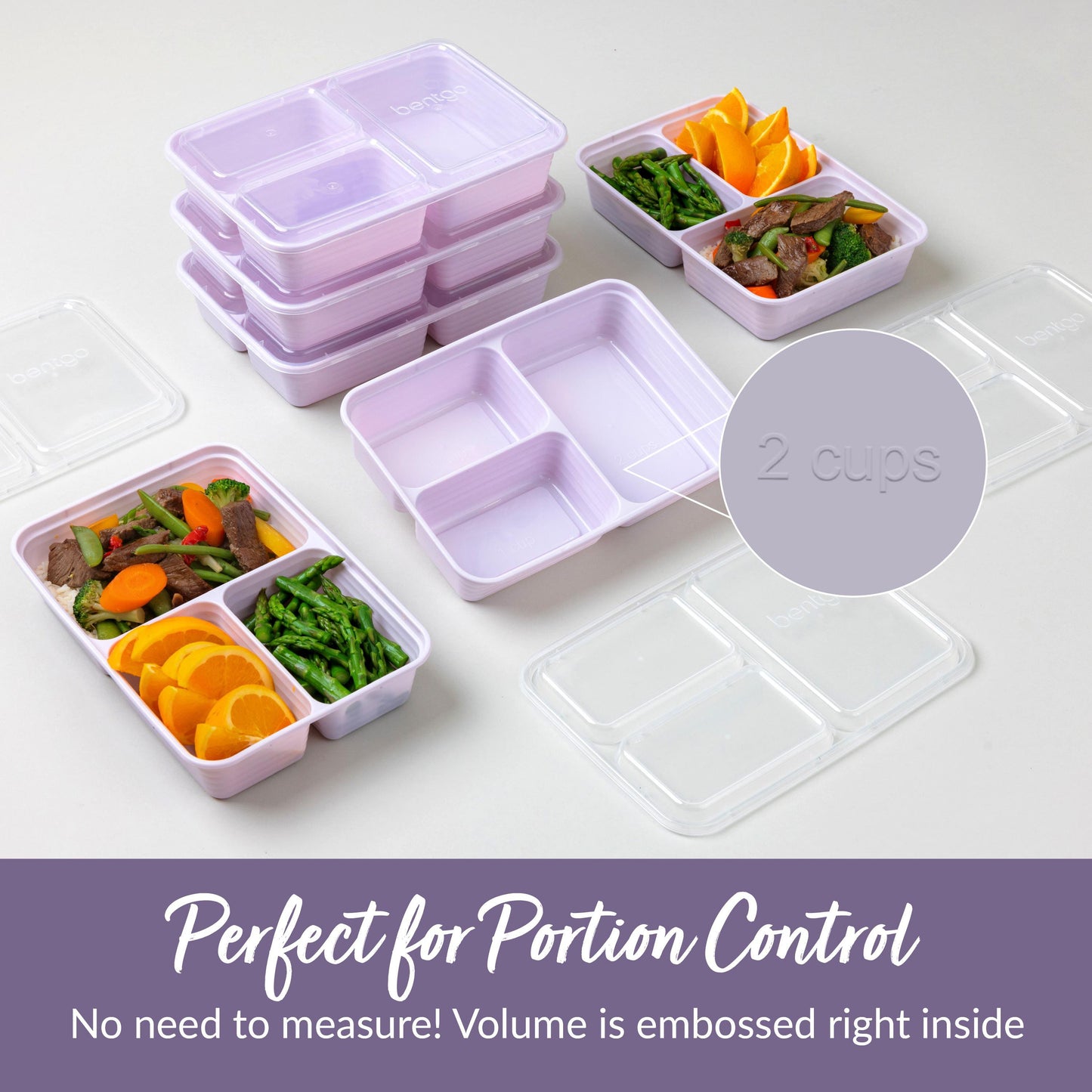 Bentgo Prep 3 Compartment Container - Lilac