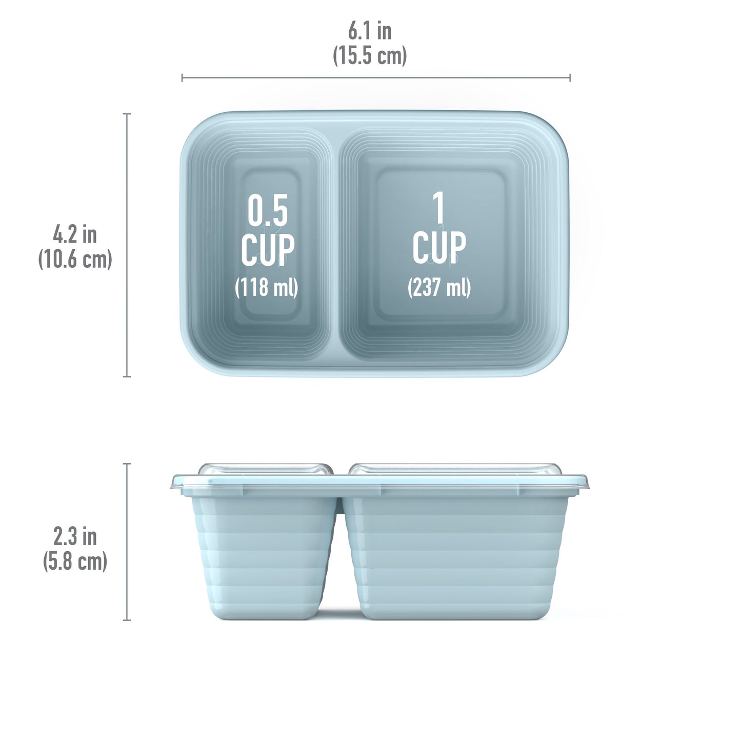 Bentgo Prep 2 Compartment Snack Container - Sky