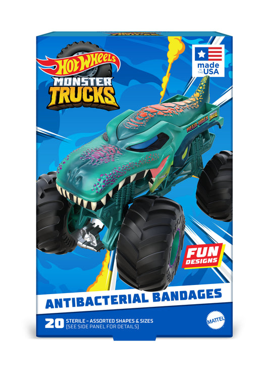Hot Wheels Monster Trucks Antibacterial Bandages - Assorted Sizes
