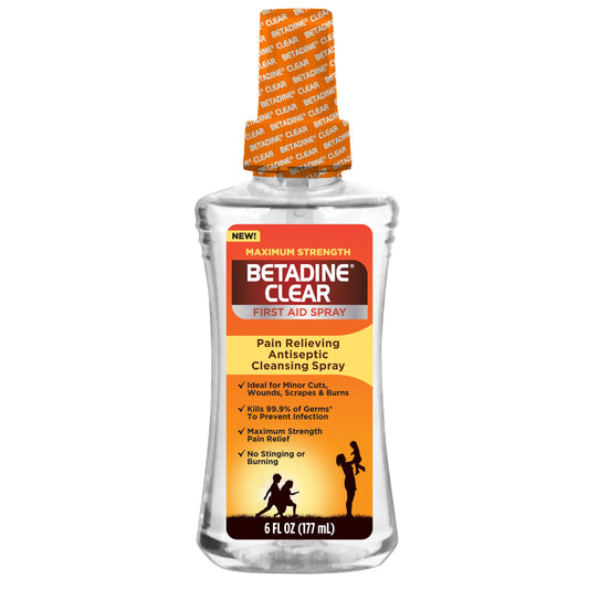 Betadine Clear Maximum Strength First Aid Pain Relief & Antiseptic Spray