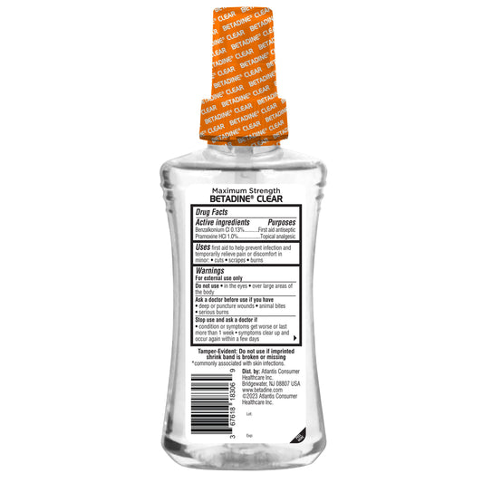Betadine Clear Maximum Strength First Aid Pain Relief & Antiseptic Spray