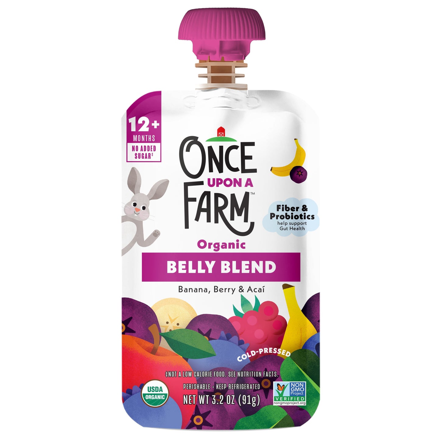 Once Upon A Farm Organic Belly Blend - Banana Berry & Acai