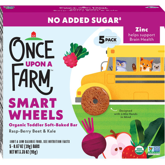 Once Upon a Farm Smart Wheels Organic Toddler Soft-Baked Bar - Raspberry Beet & Kale