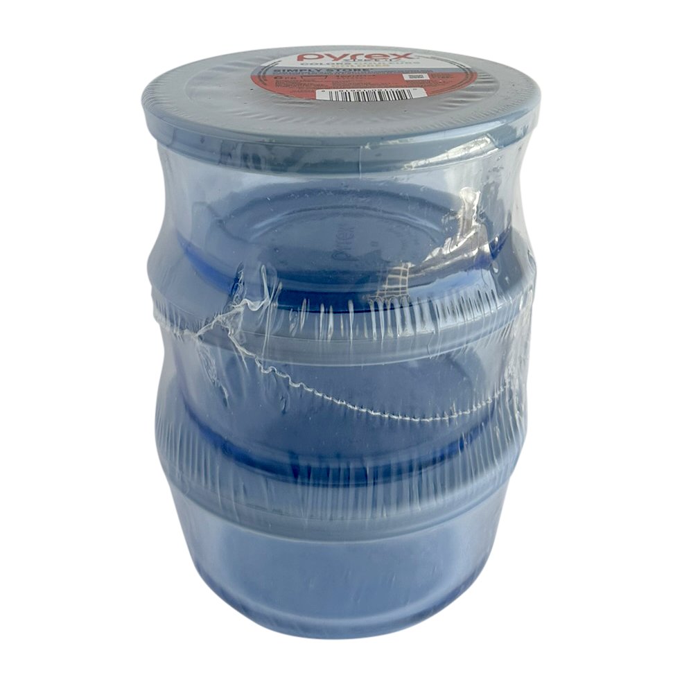 Pyrex Round Storage Container - Blue, 3 pk