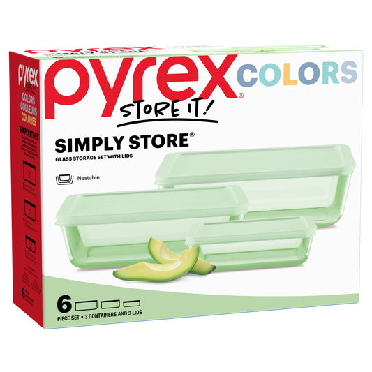 Pyrex Rectangular Storage Container Set - Green