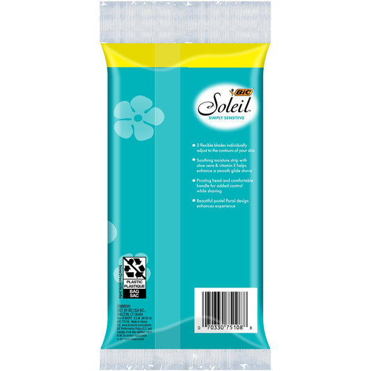 BIC Soleil 3-Blade Sensitive Disposable Razors