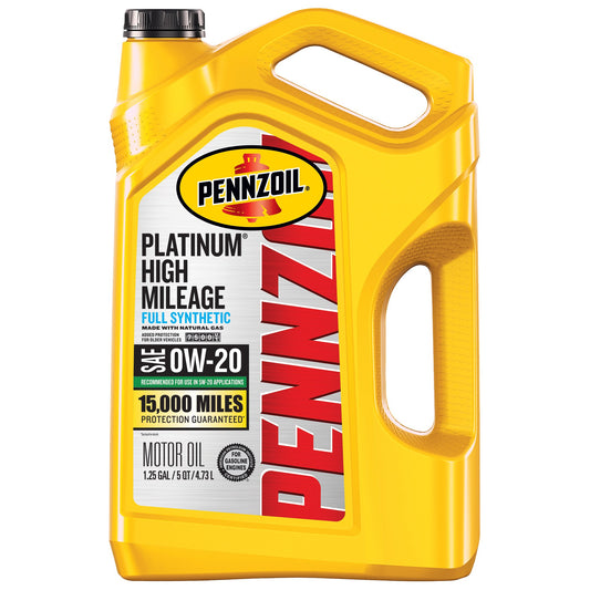 Pennzoil Platinum High Mileage Full Synthetic 0W-20 Motor Oil