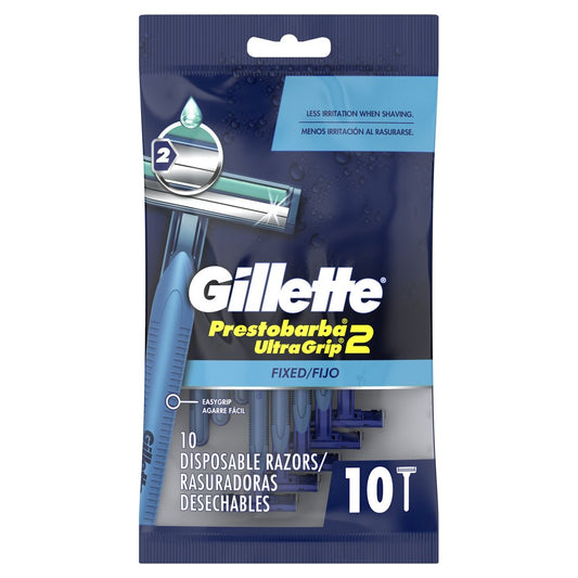 Gillette Prestobarba Ultragrip 2-Blade Men's Disposable Razors