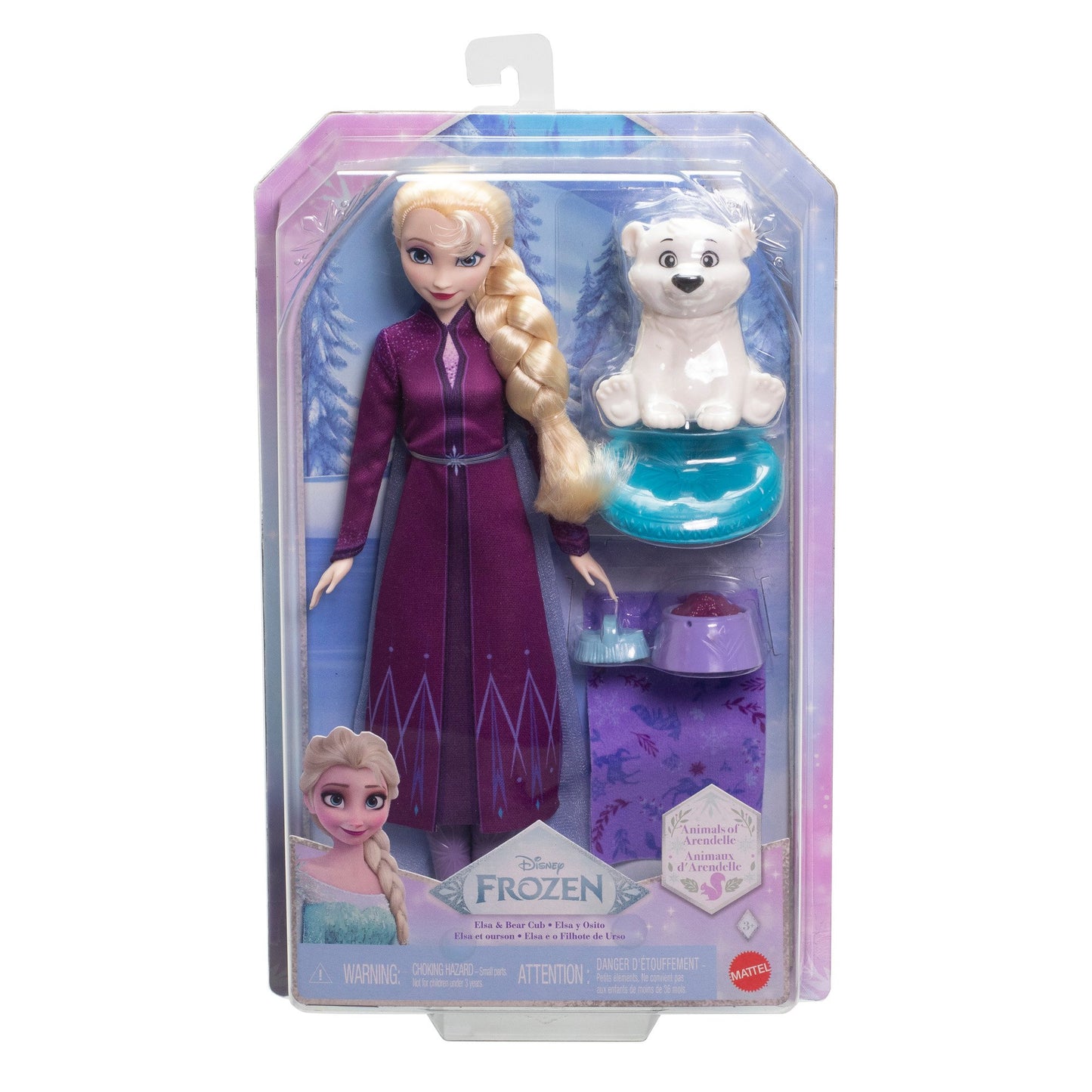 Mattel Disney Frozen Elsa Doll & Bear Cub Set