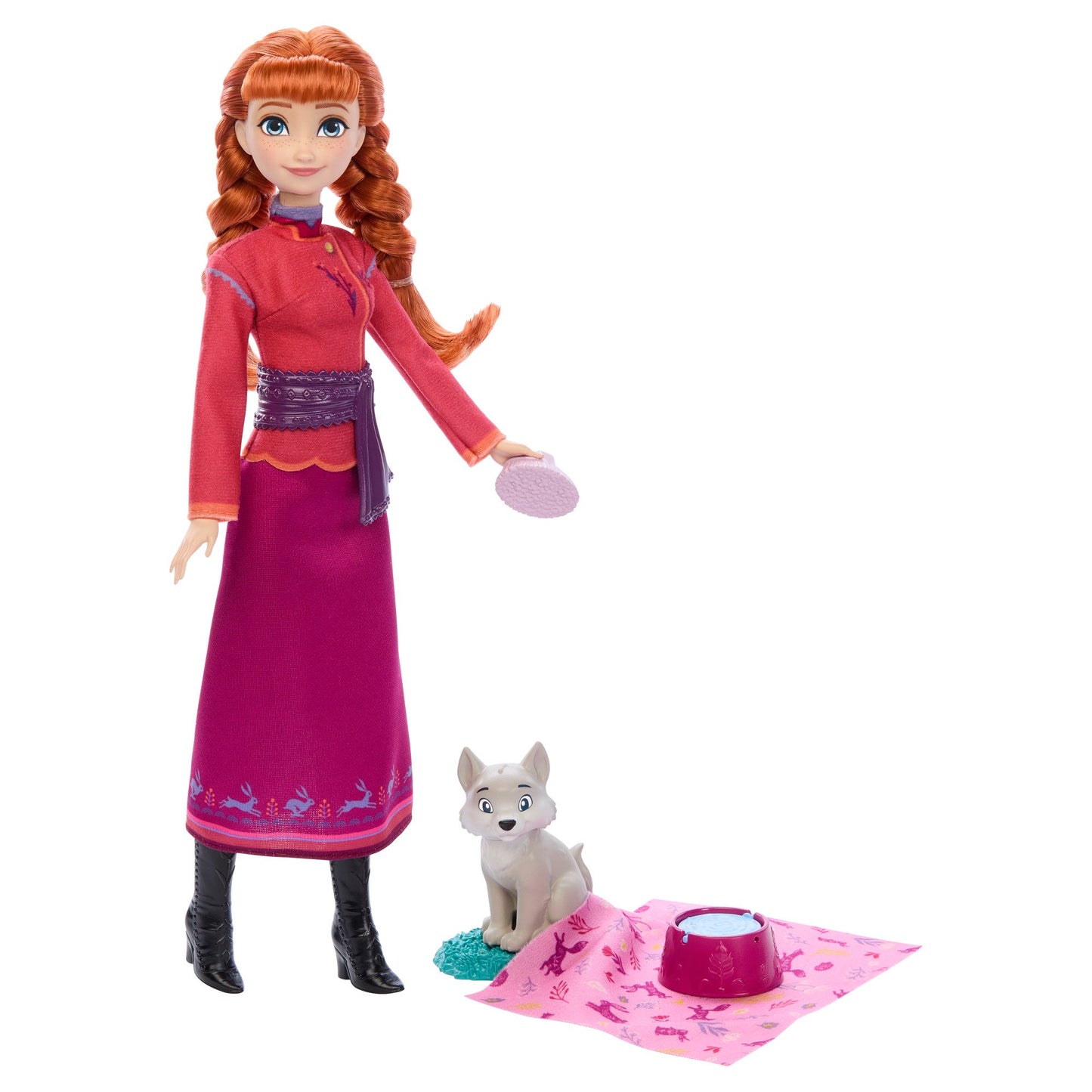 Mattel Disney Frozen Anna Doll & Wolf Cub Set