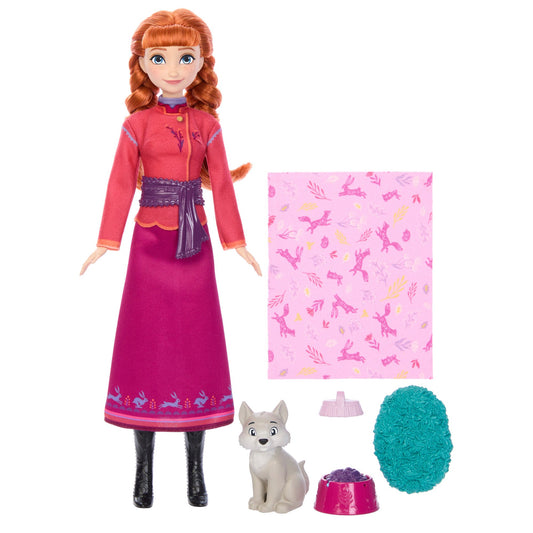 Mattel Disney Frozen Anna Doll & Wolf Cub Set