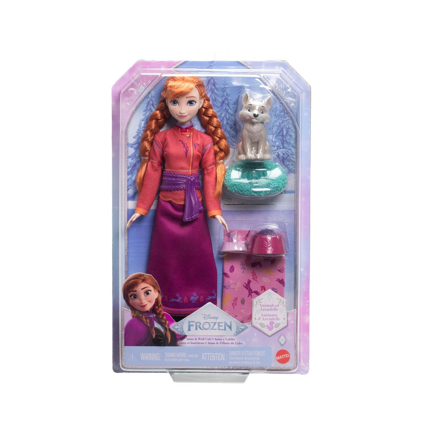 Mattel Disney Frozen Anna Doll & Wolf Cub Set