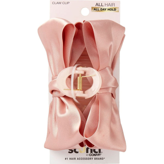 Scunci All Hair Types Pink Bow Claw Hair Clip