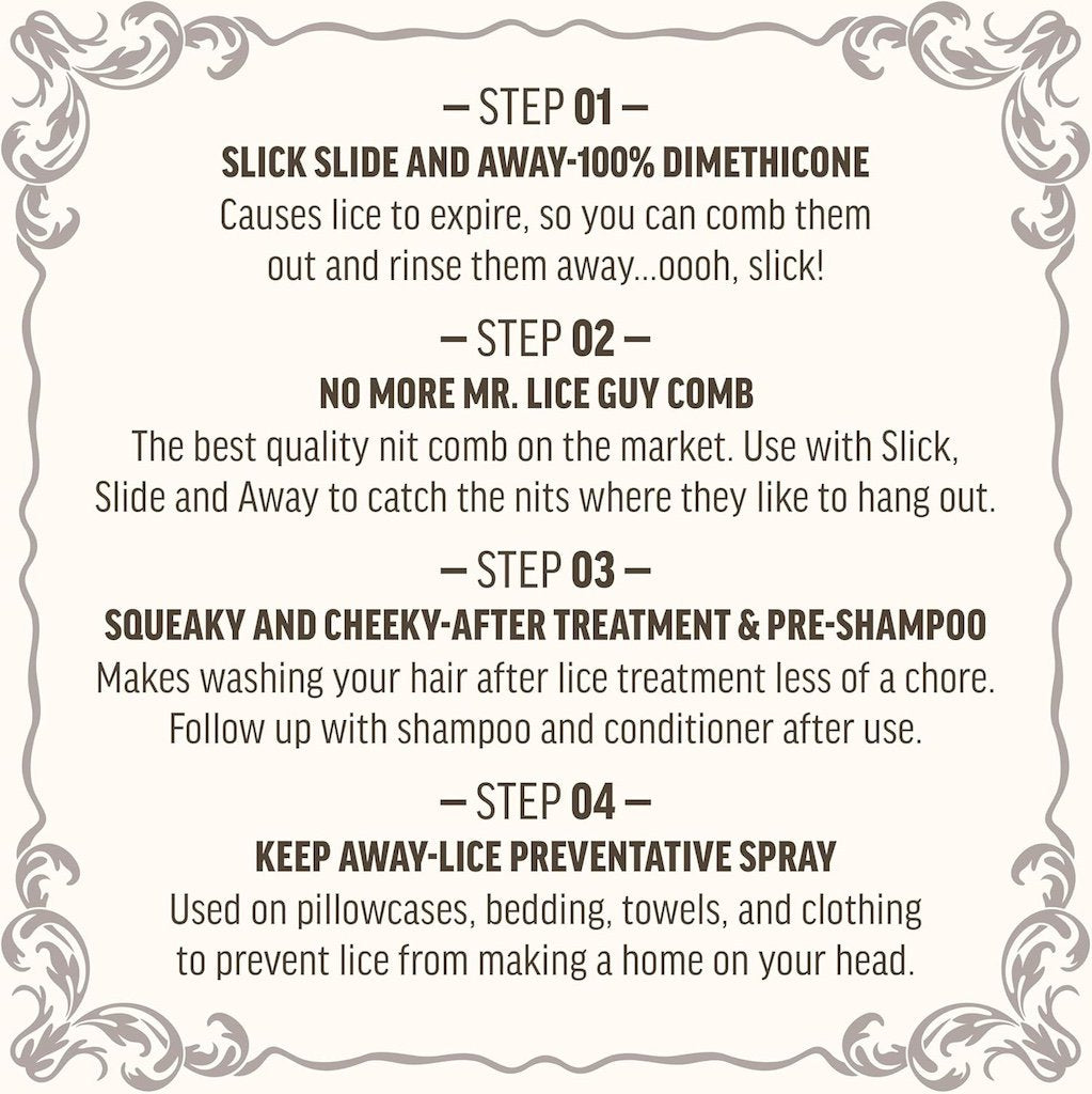 Lice Queen Non-Toxic Slick, Slide & Away Lice Treatment Kit & Nit Comb