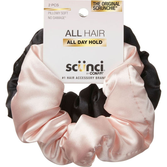 Scunci All Day Hold Pillowy Soft Satin Scrunchies