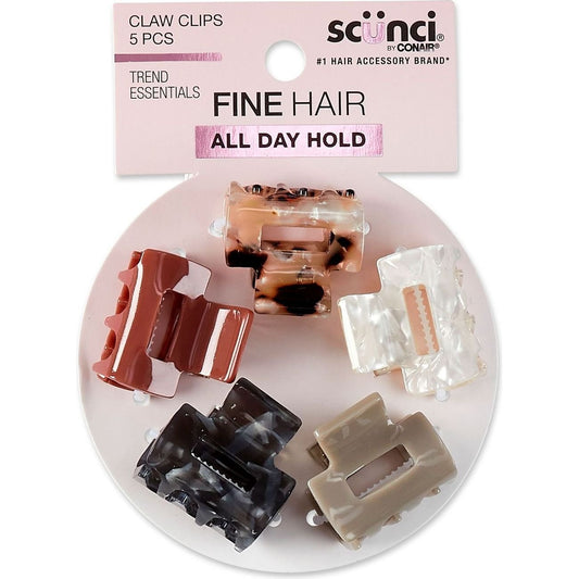 Scunci Mini Rectangle Claw Hair Clips - Variety Pack