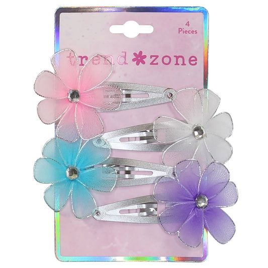 Trend Zone Kids Jeweled Floral Barrett Hair Clips