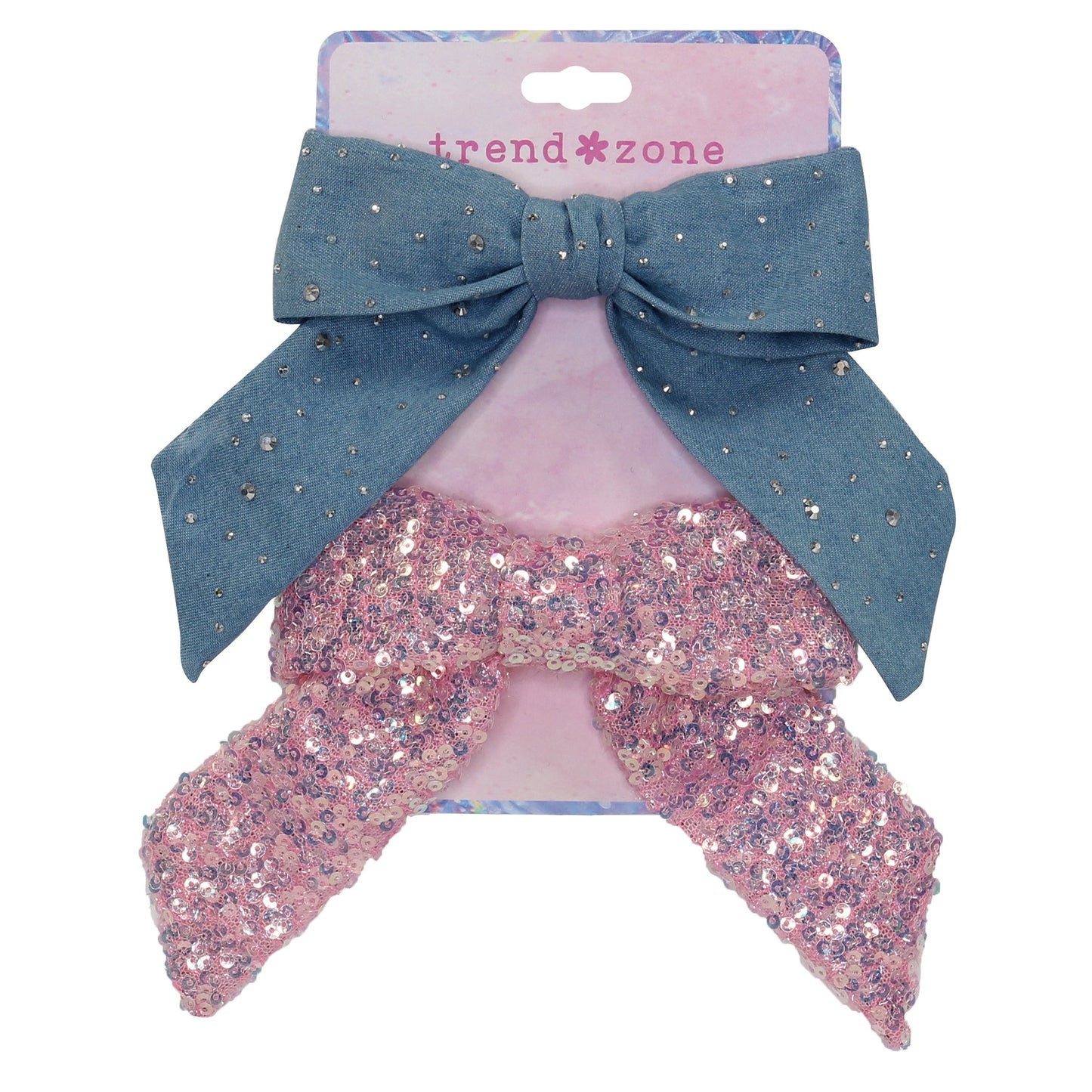 Trend Zone Sequin & Crystal Barrette Bows