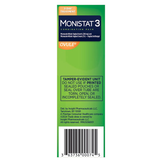 Monistat 3 Day Vagnial Yeast Infection Treatment - Combo pack