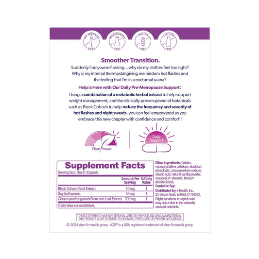 Azo Menopause Relief Daily Pre-Menopause Support Capsules
