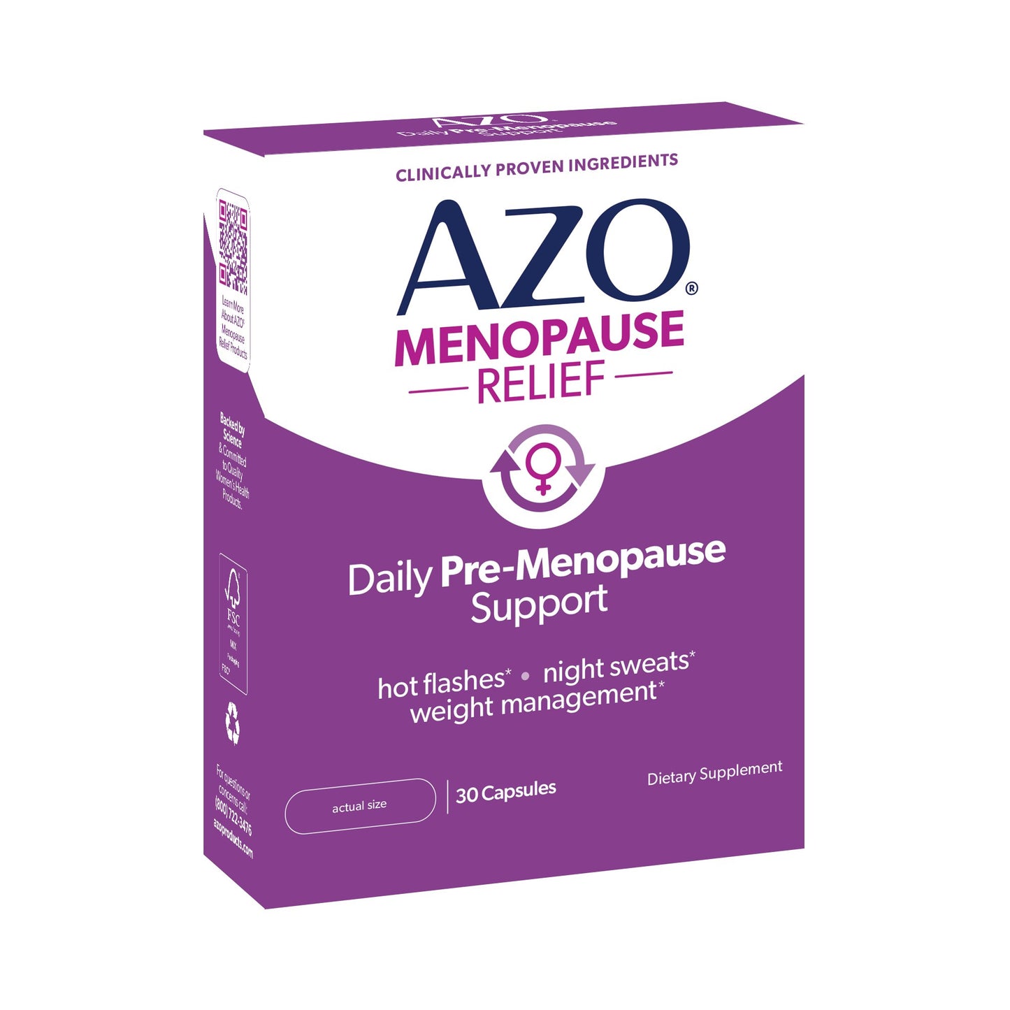 Azo Menopause Relief Daily Pre-Menopause Support Capsules