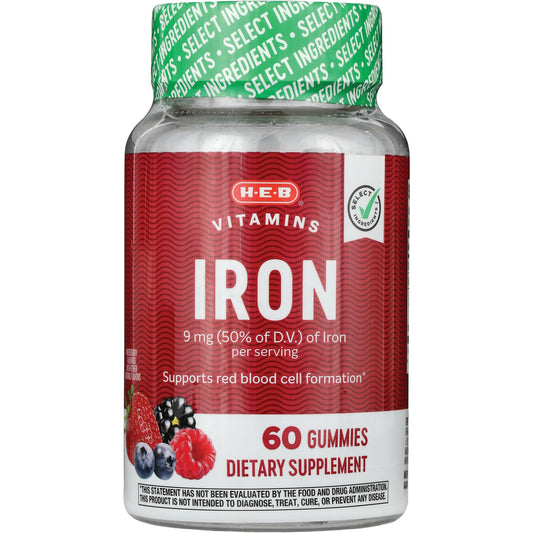 HEB Vitamins Iron 9 mg Gummies - Berry