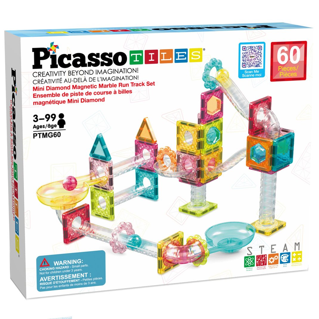 Picasso Tiles Mini Diamond Magnetic Marble Run Track Set