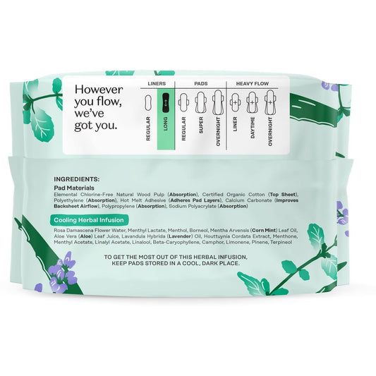 The Honey Pot 100% Organic Cooling Herbal Long Panty Liners