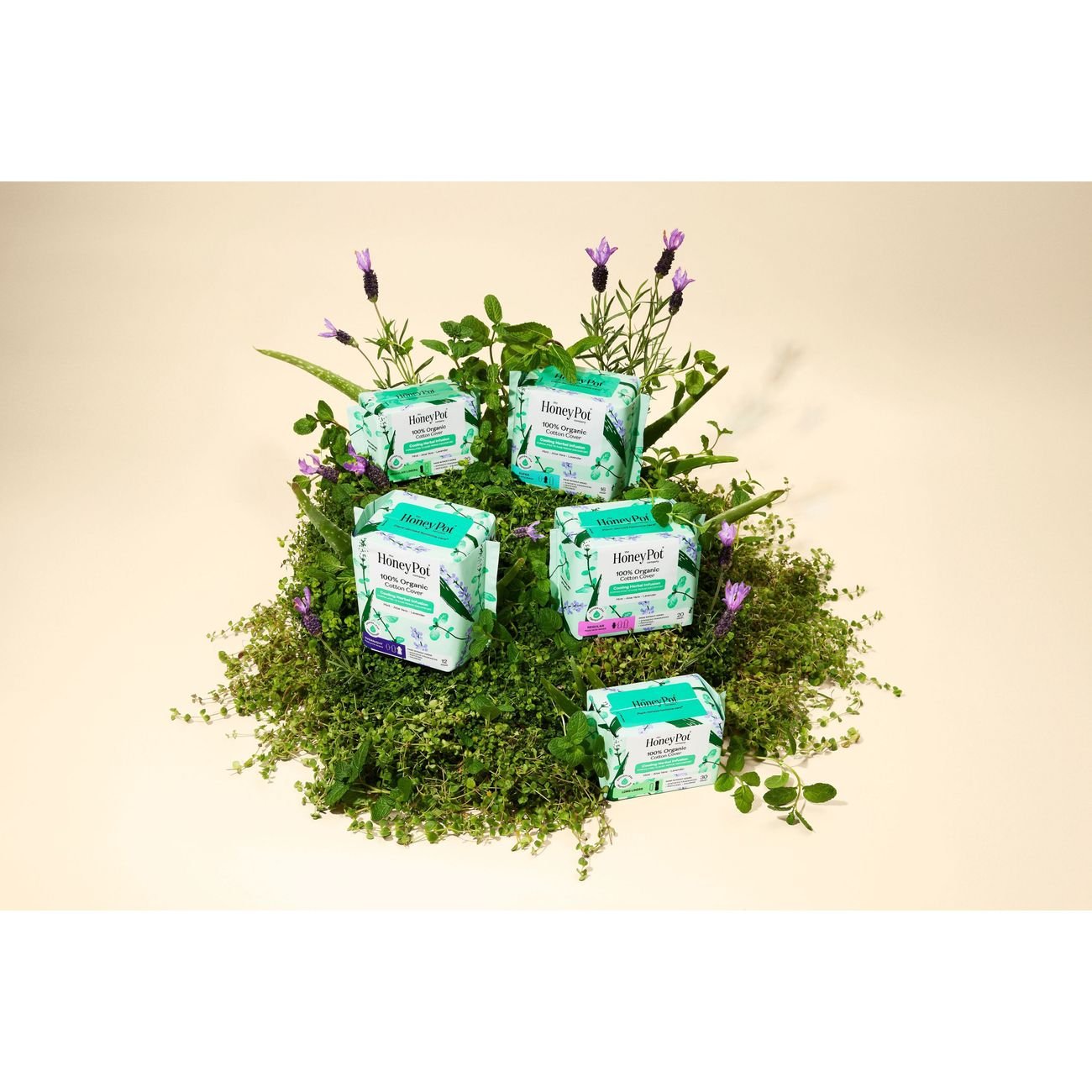 The Honey Pot 100% Organic Cooling Herbal Long Panty Liners