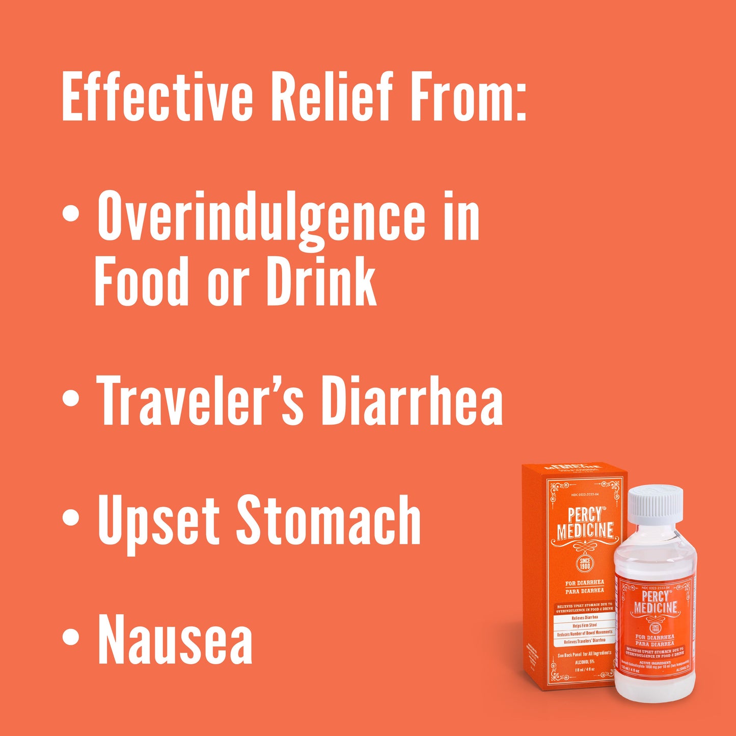 Percy Medicine Anti Diarrhea and Upset Stomach Relief Liquid