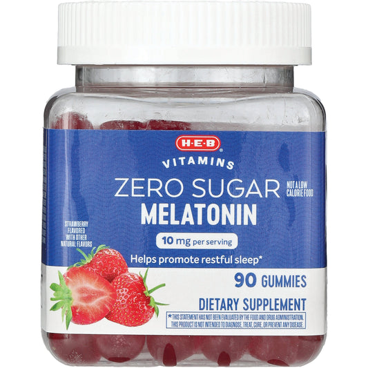 HEB Vitamins Zero Sugar Melatonin 10 mg Gummies - Strawberry