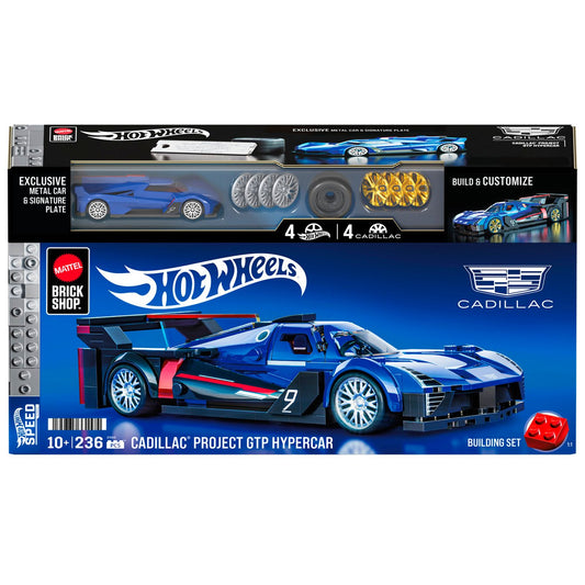 Mattel Brick Shop Hot Wheels Cadillac Project GTP Hypercar Set
