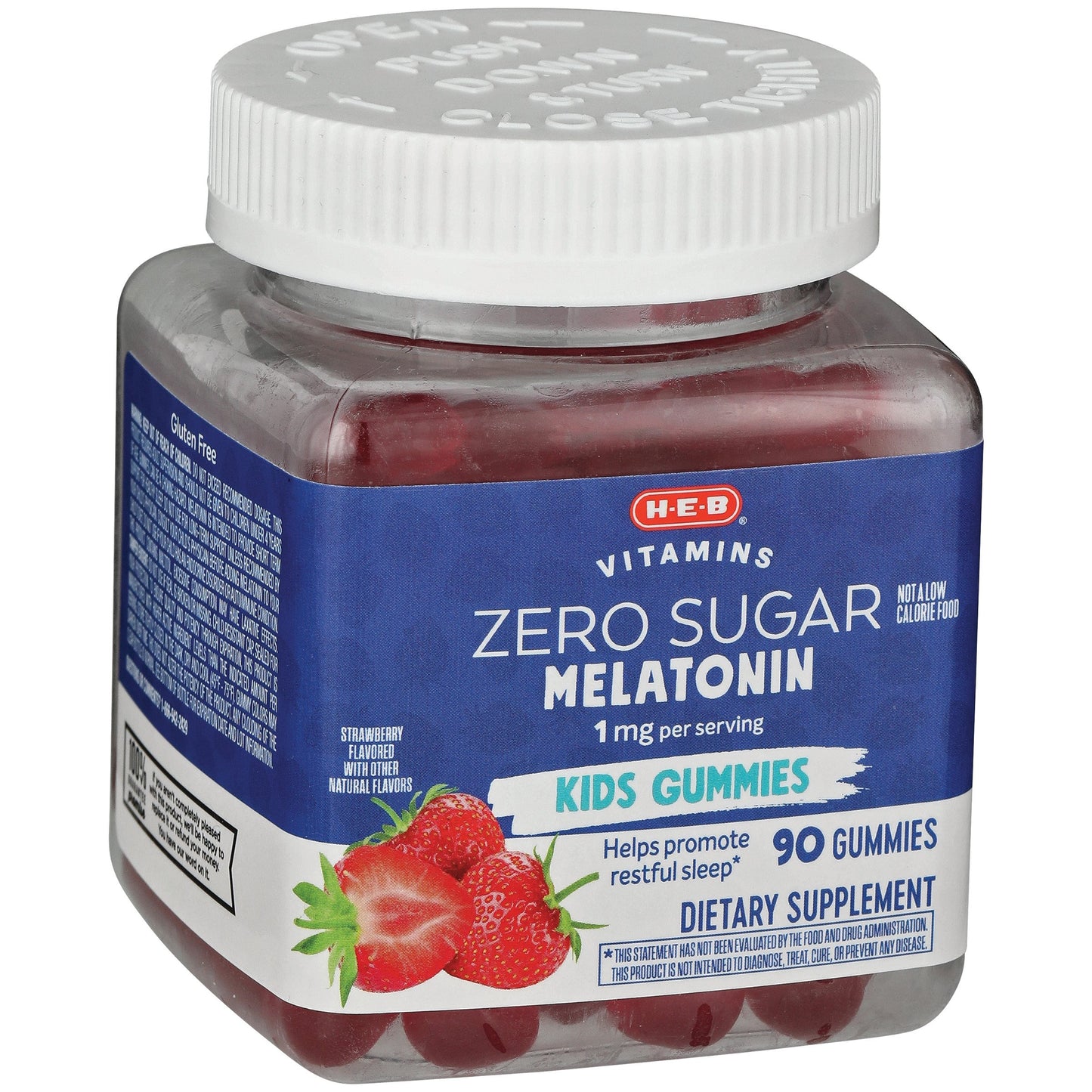 HEB Vitamins Kids Zero Sugar Melatonin 1 mg Gummies - Strawberry