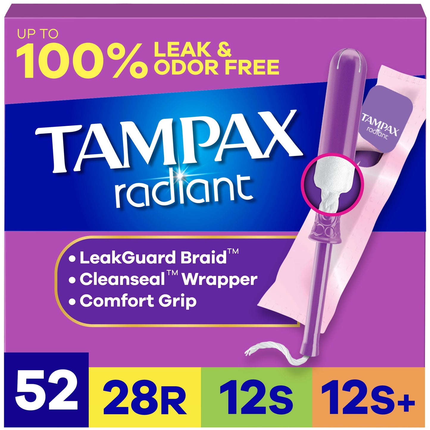 Tampax Radiant Tampons Pack - Regular, Super & Super Plus