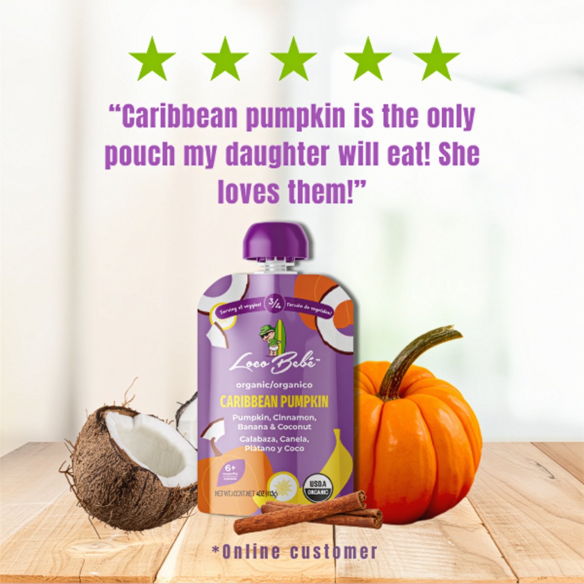 Loco Bebe Organic Baby Food Purée - Caribbean Pumpkin
