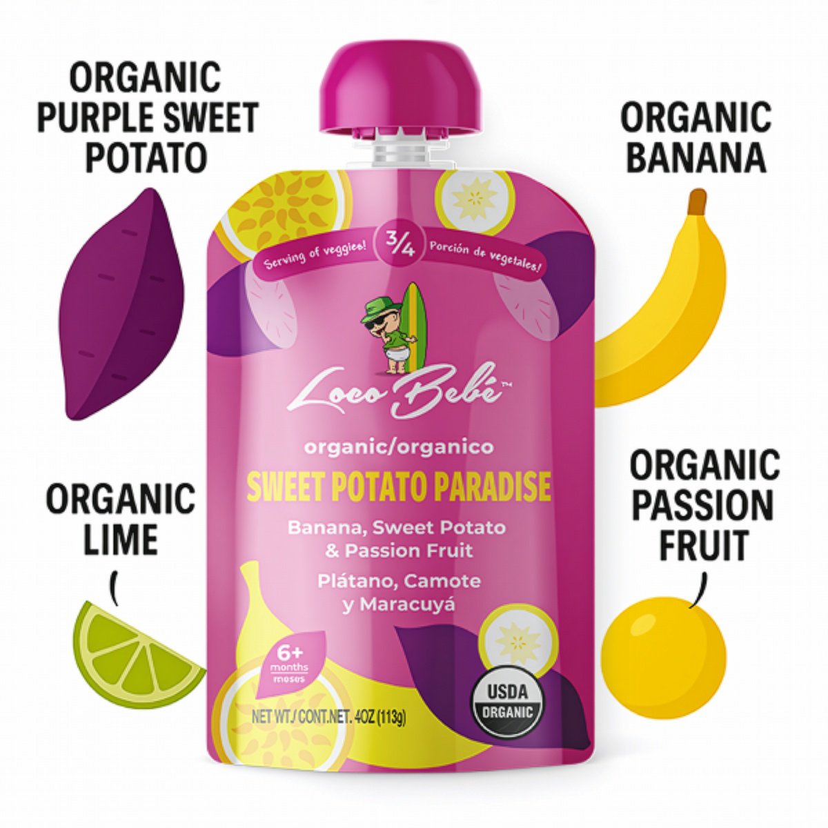 Loco Bebe Organic Baby Food Purée - Sweet Potato Paradise