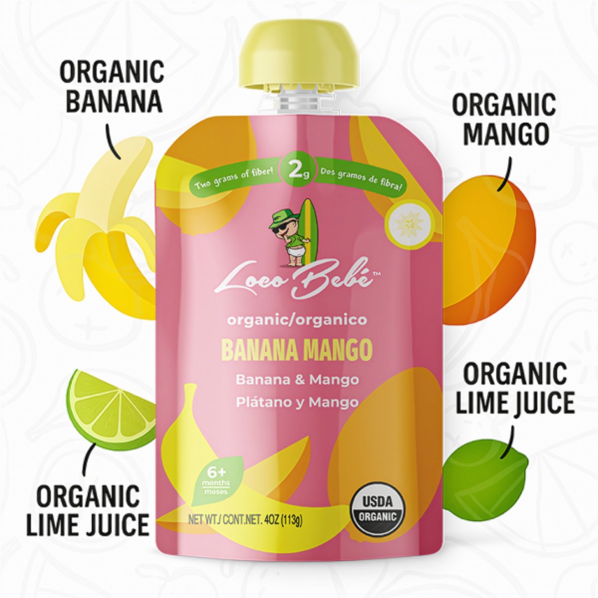 Loco Bebe Organic Baby Food Purée - Banana Mango