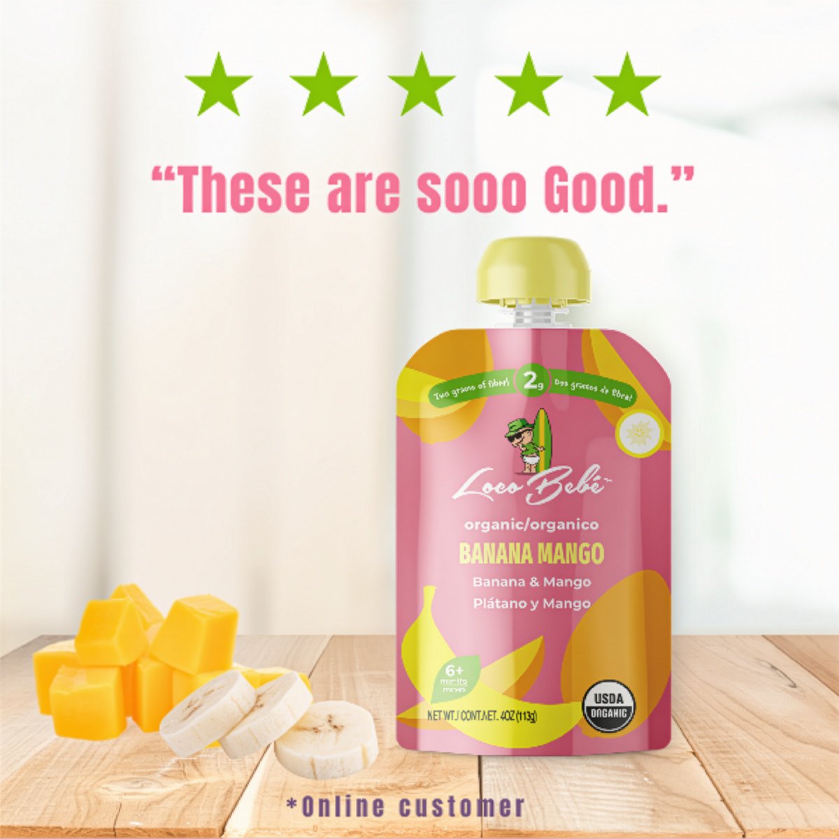 Loco Bebe Organic Baby Food Purée - Banana Mango