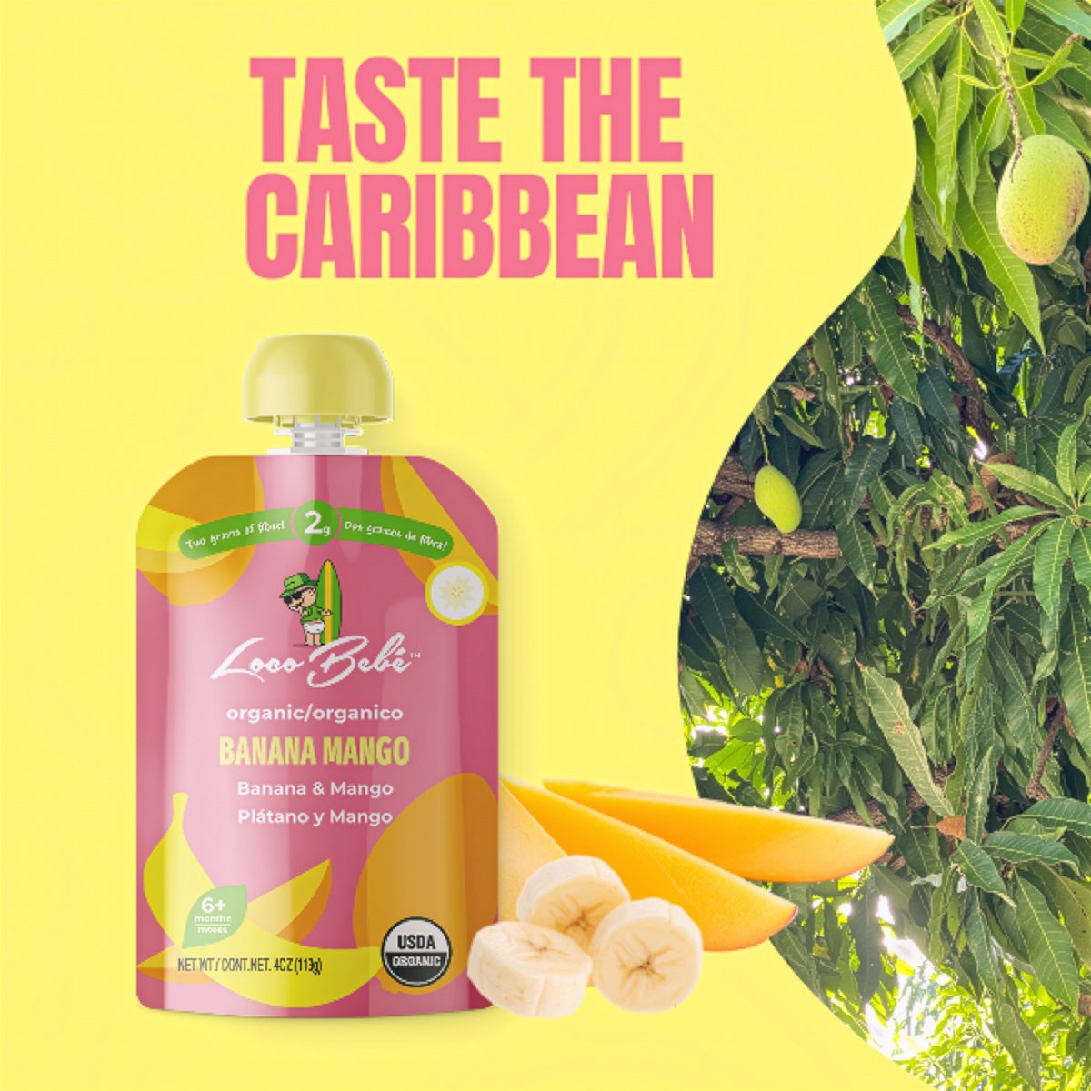 Loco Bebe Organic Baby Food Purée - Banana Mango