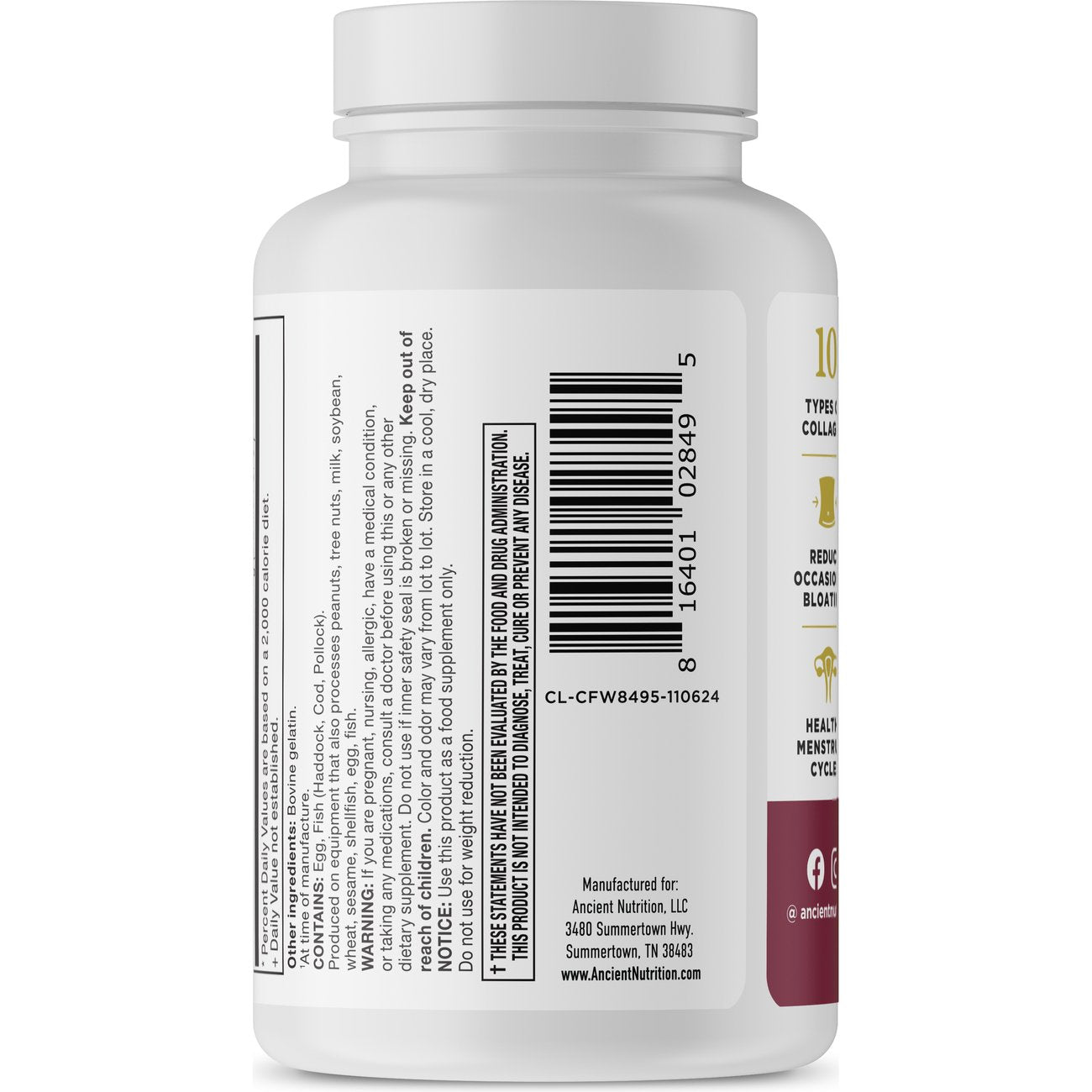 Ancient Nutrition Women's Hormone Balance + Collagen Capsules