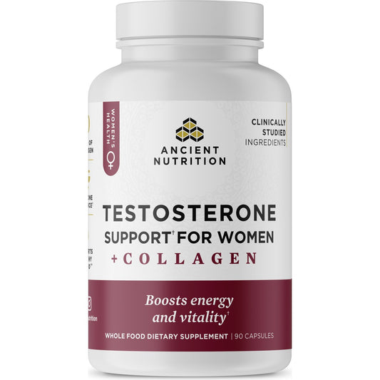 Ancient Nutrition Women's Testosterone Support + Collagen Capsules