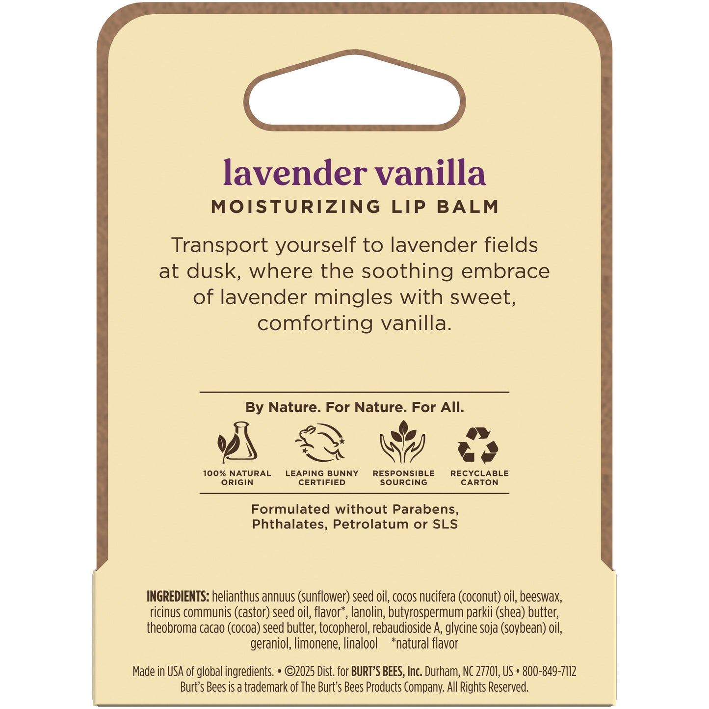 Burt's Bees Moisturizing Lip Balm - Lavender Vanilla