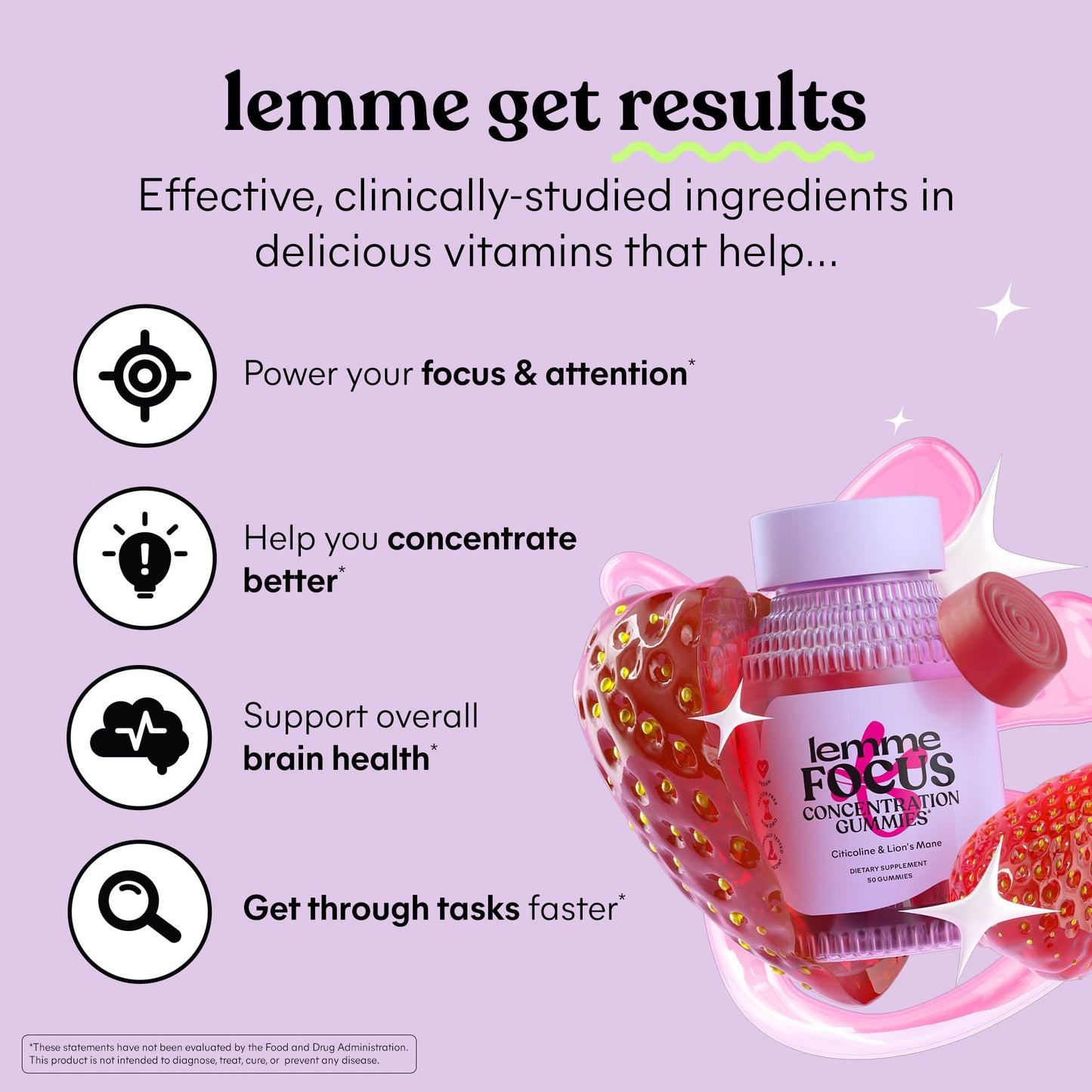 Lemme Focus Lion's Mane & B12 Gummies