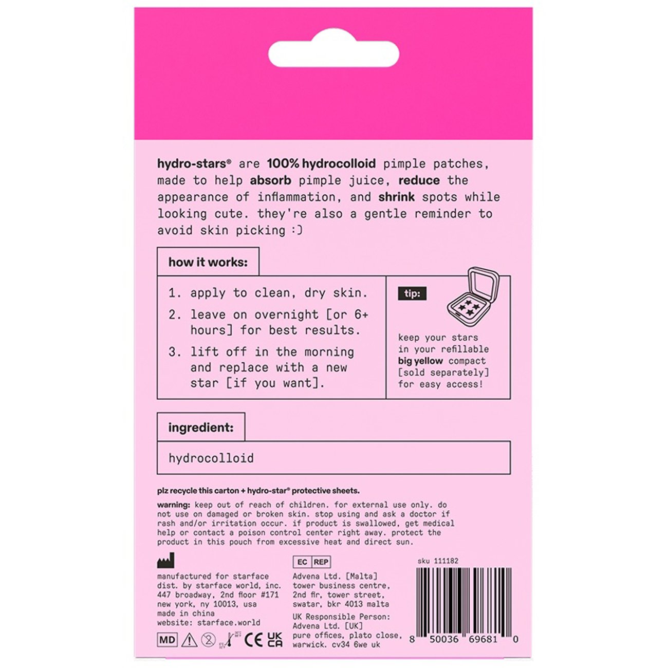 Starface Hydro-Star Pink Pimple Patches
