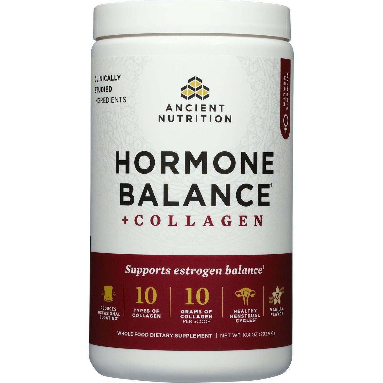 Ancient Nutrition Women's Hormone Balance + Collagen Powder - Vanilla
