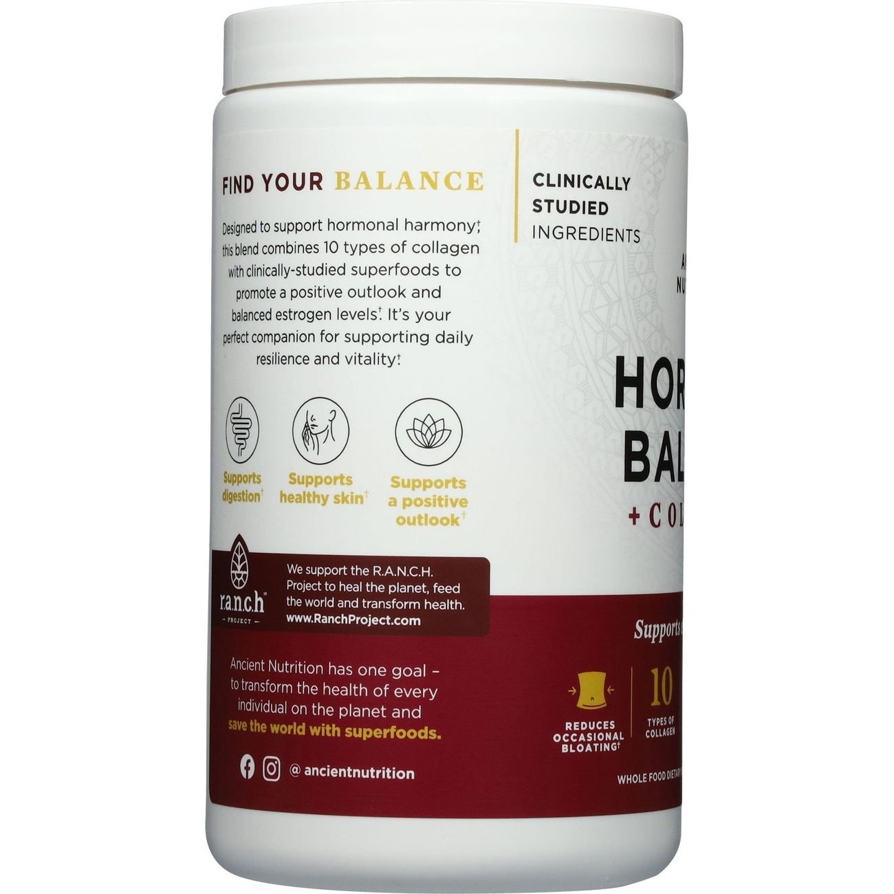 Ancient Nutrition Women's Hormone Balance + Collagen Powder - Vanilla