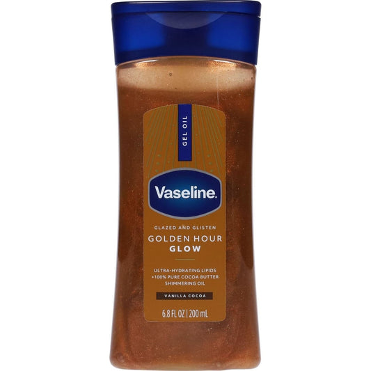 Vaseline Glazed & Glisten Golden Hour Glow Shimmering Gel Oil - Vanilla Cocoa