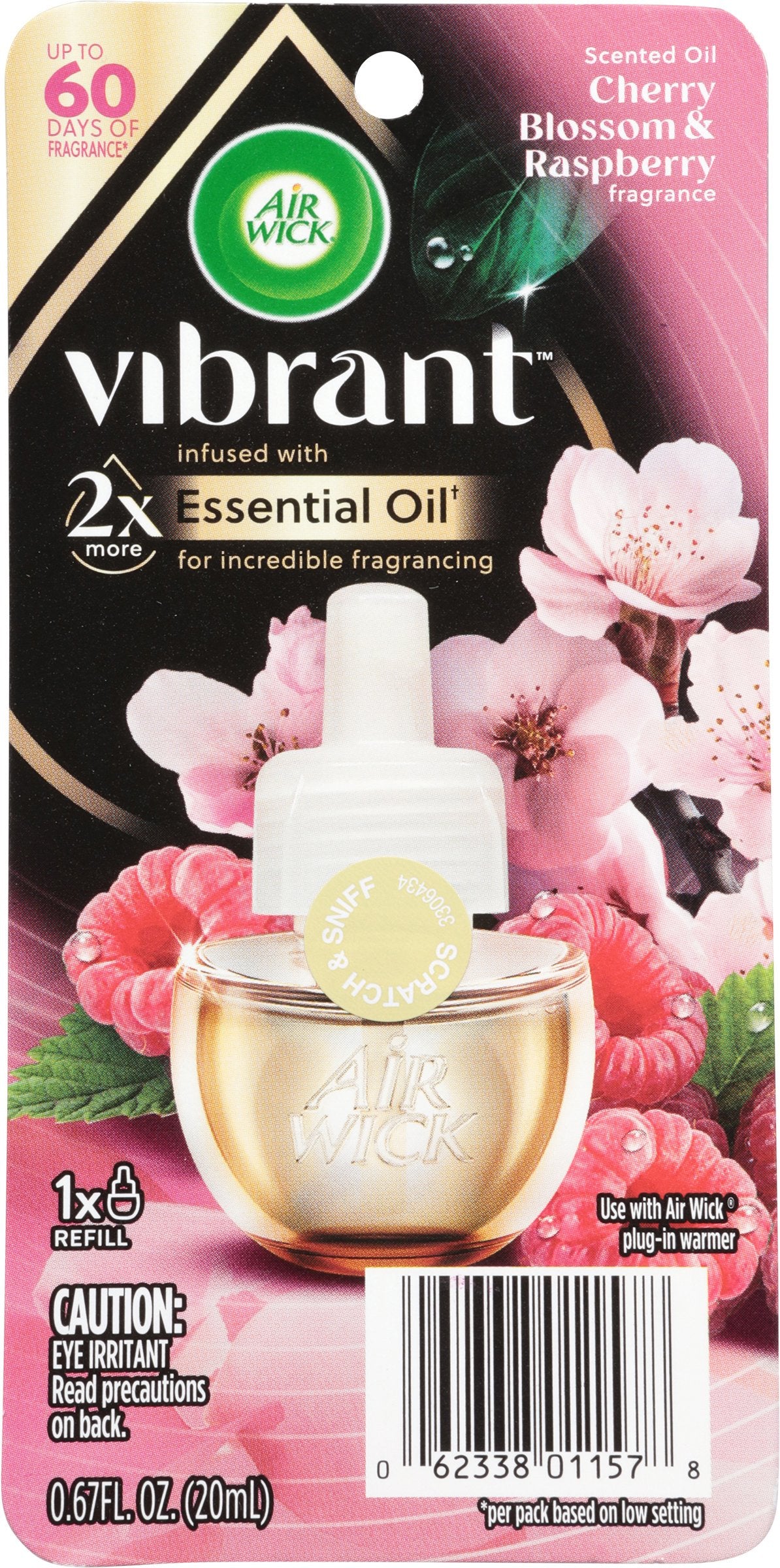 Air Wick Scented Oil Refill Plug In Air Freshener - Vibrant Cherry Blossom & Raspberry