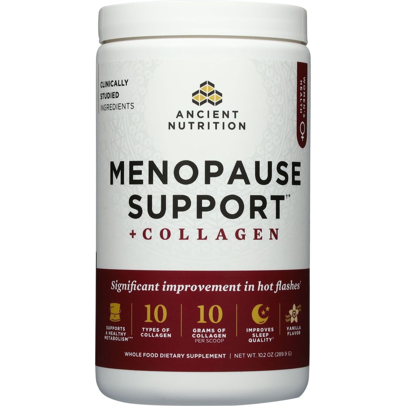 Ancient Nutrition Women's Menopause Support + Collagen Powder - Vanilla