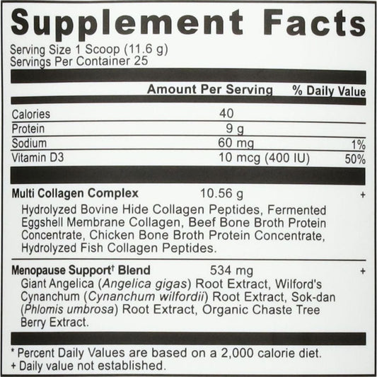 Ancient Nutrition Women's Menopause Support + Collagen Powder - Vanilla